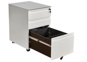 Wholesale White Office Steel 0.7mm 3 Drawer Rolling File Cabinet from china suppliers