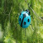Metal Garden Ornaments Metal Crafts Blue Ladybug Tree Decoration