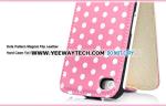 Dots Pattern Magnet Flip Leather Hard Case For iPhone 4S - Pink