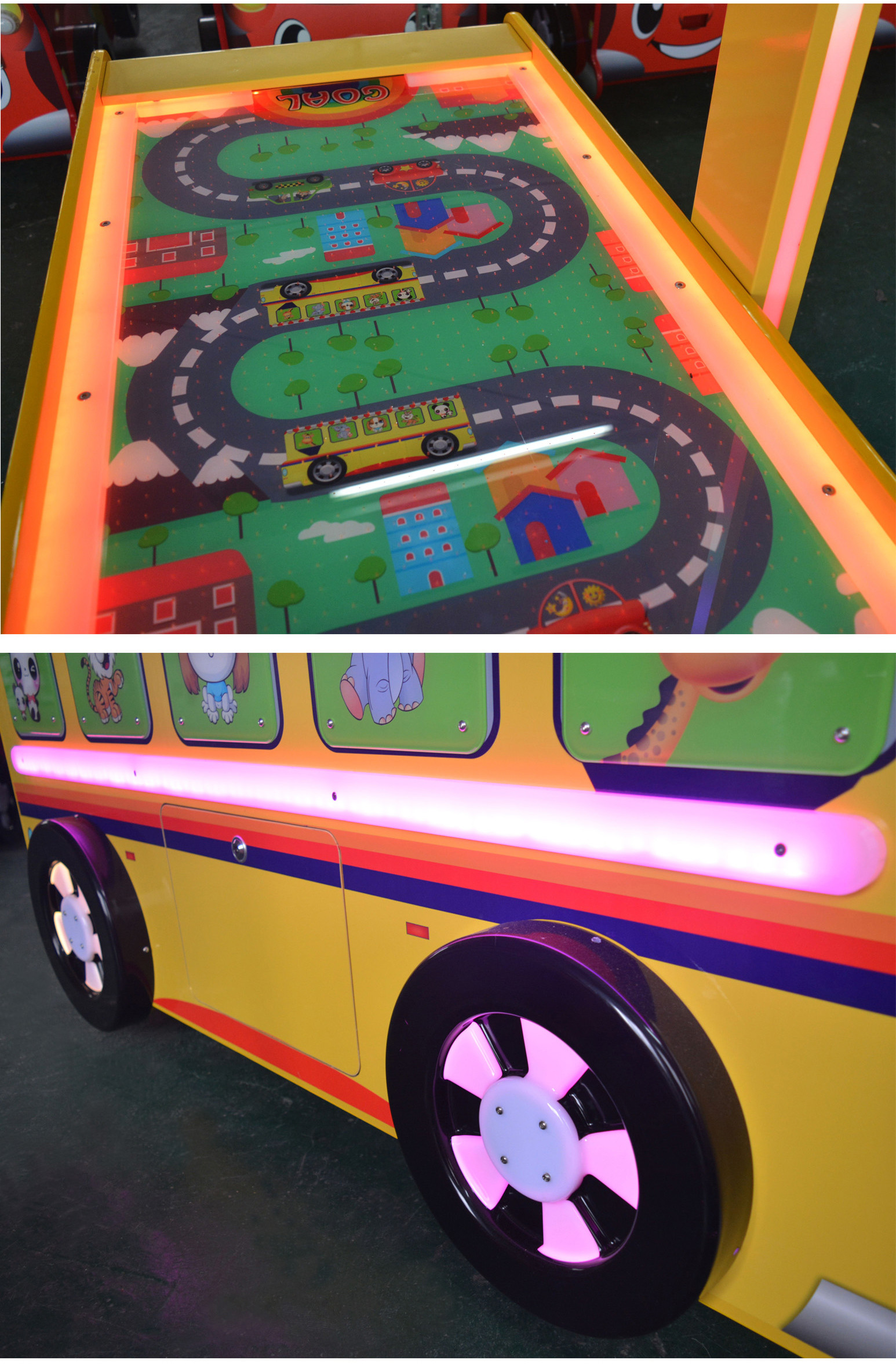 Amusement Park Arcade Gaming Machines Bus Style Air Hockey Table