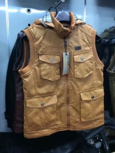Wholesale MP-1518 Men's PU vest jacket coat from china suppliers