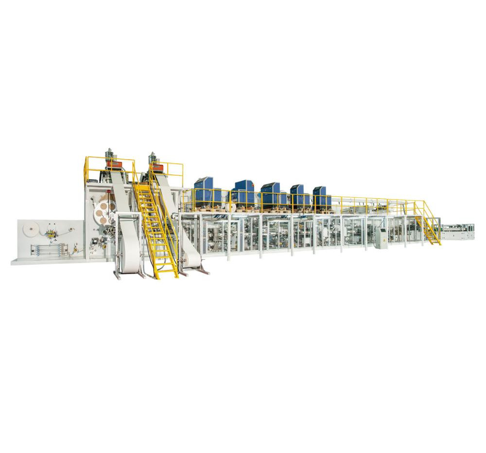 High Speed Full Servo Disposable Baby Diaper Manufacturing Machine I Shaped