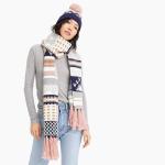 Cold Weather Girls Hat And Scarf Set , 60 / 40 Merino Wool / Nylon 3 In 1 Hat