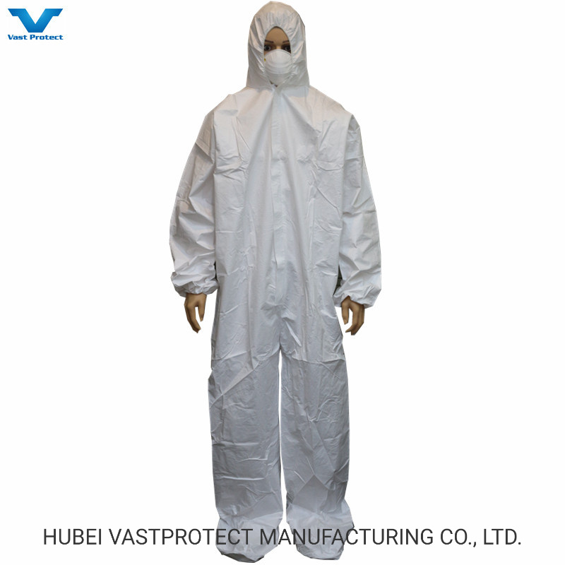 Industrial Safety PPE Protective Clothing Nonwoven Disposable Coveralls with Anti-Slip Grey Shoe Cover