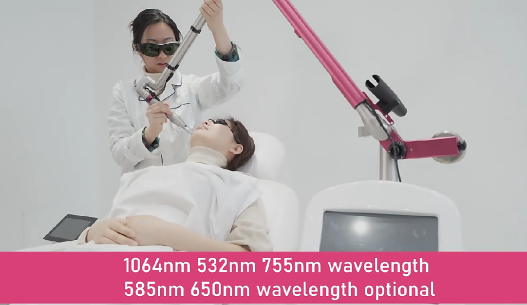 Stationary Style Picosecond Laser Machine 2000W Q Switched Nd YAG Laser Tattoo Removal Machine