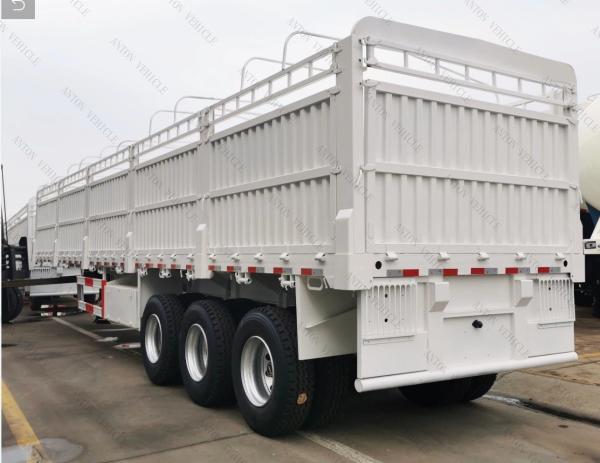 60 Tons 3/4 Axle Truck Trailer Fence Cargo Trailer With And Jost E100 Landing