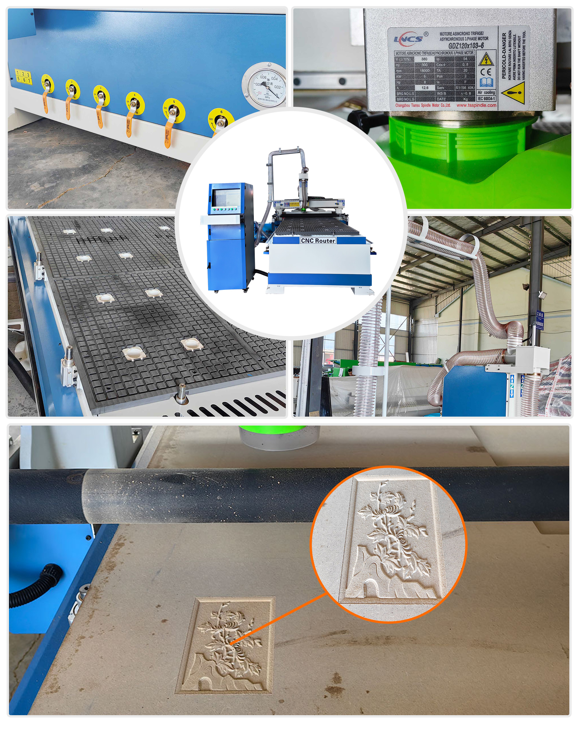 Woodworking ATC Cnc Router with Weihong Control System and 1300×2500 Working Table Size