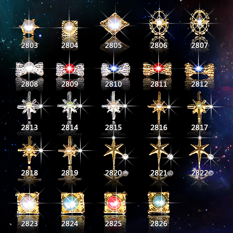 Hot NEW Wholesale Alloy Jewelry 3D Nail Art Jewelry Nail rhinestones Sticker Supplier Number ML2803-2826