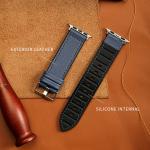 22mm Silicone Leather Watch Strap for iWatch Series 6 5 4 3 2 1 SE Luxury and