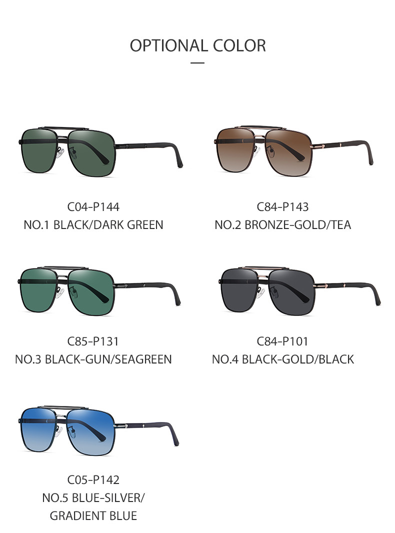 Custom Square Frame Metal Sunglasses Filters UV Polarized Lens 62mm Lens