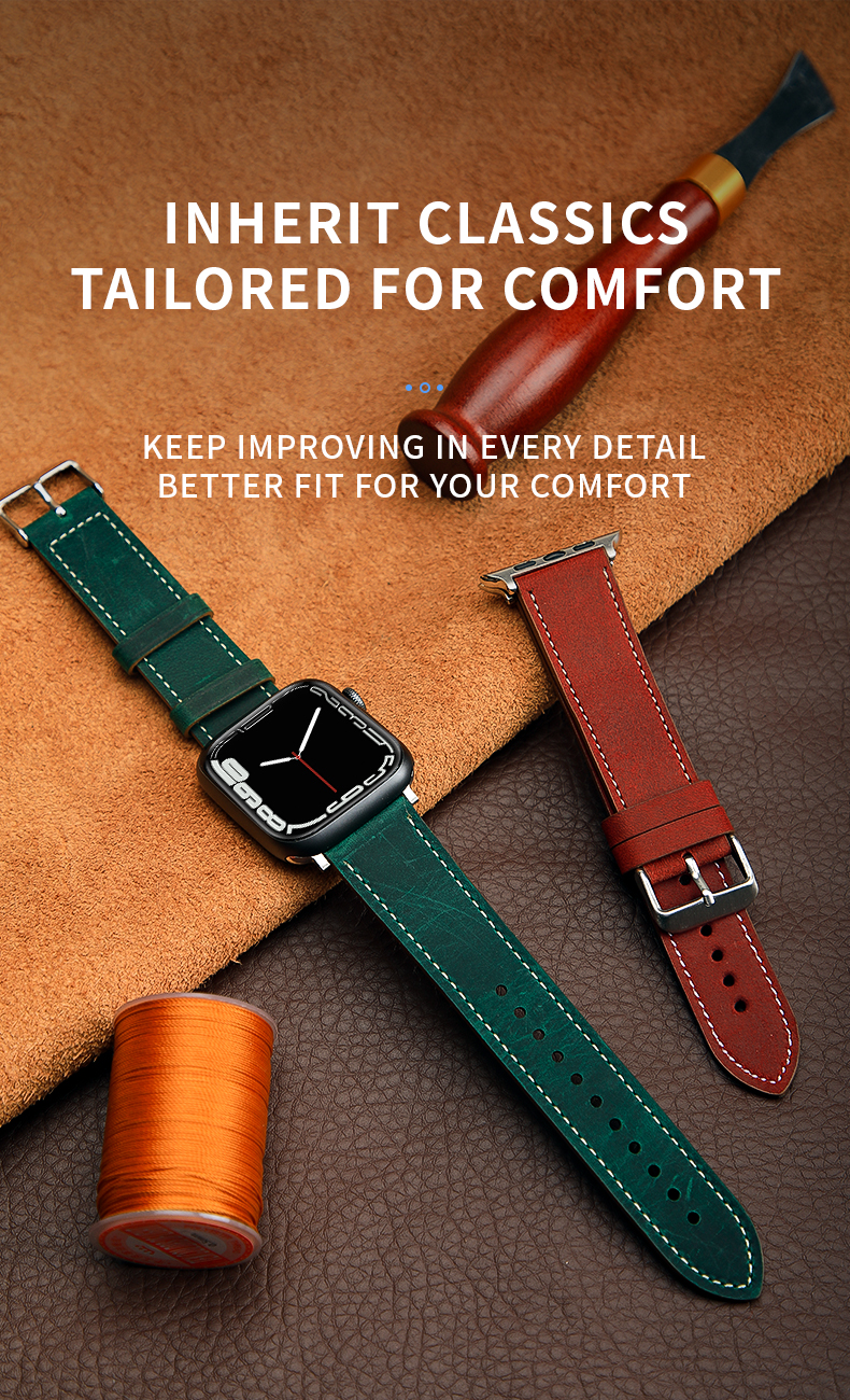 Apple Watch Leather Look Band Bracelet for 38mm 40mm 42mm 44mm Series 7 6 SE 5 4 3 2 1