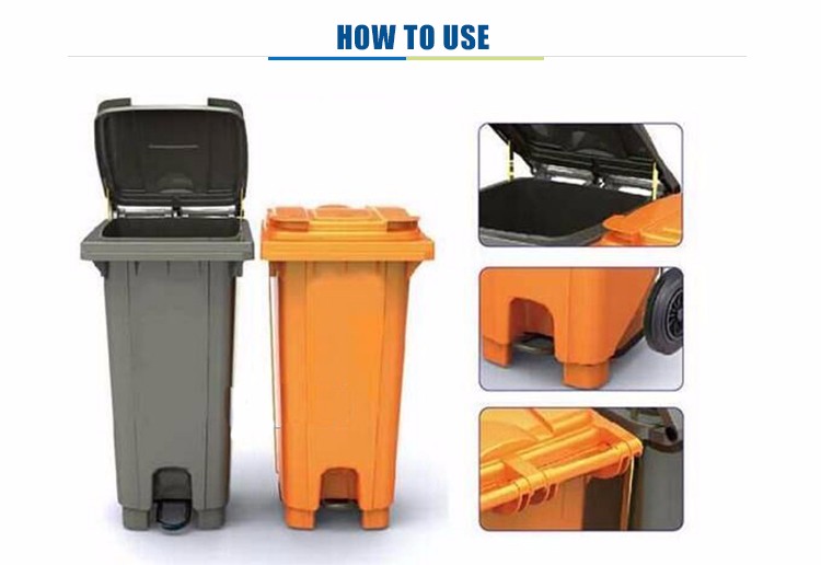 Wholesale plastic green waste bin plastic dustbin with lid waste bin plastic dustbin