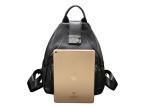 Casual Vintage Large Womens Backpack Bags , Lady Solid School Black Leather