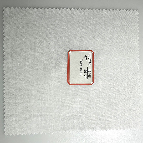 TC90/10 45X45 96X72 Bleached Polyester Cotton Cloth Workwear Interlining Fabric