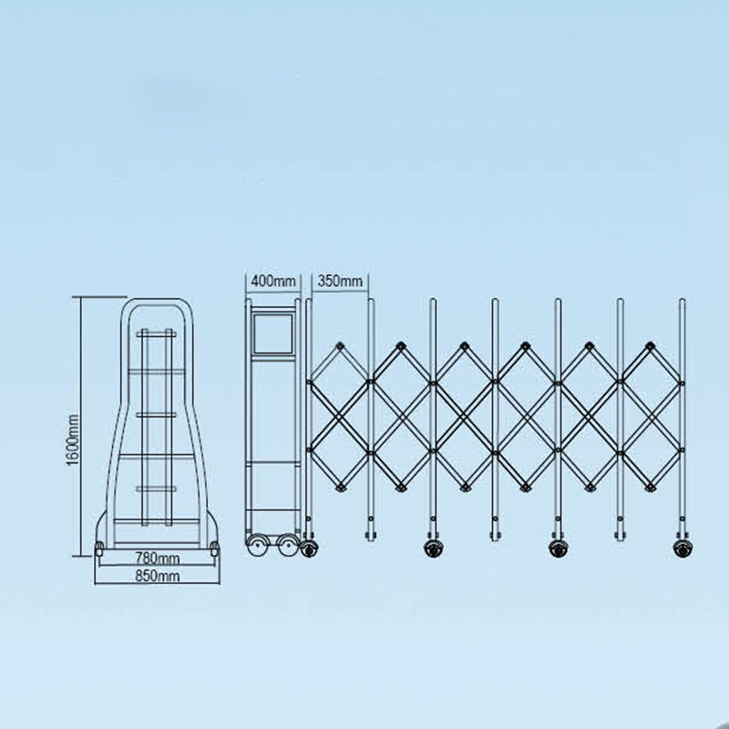 Electric Motorized Retractable Fence Gate Accordion Doors Stainless Steel Exterior