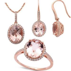 Wholesale 925 Sterling Silver Round Shape Rose Gold Platedt Morganite Cuff Earrings from china suppliers