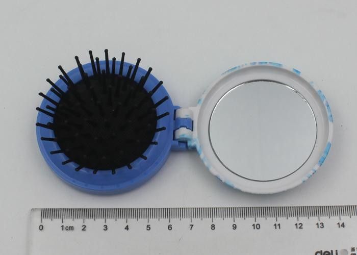 Elegant Travel Hanging Collapsible Hair Brush / Compact Mirror Brush