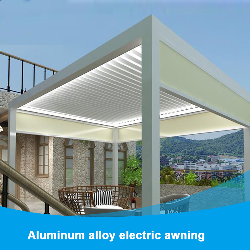 Aluminum alloy electric awning outdoor hotel Villa leisure garden Pavilion Smart louver pavilion Sun room