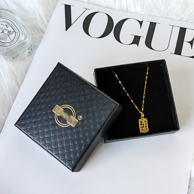 Gift and Jewelry Black Necklace Rigid Box Single Side Coating Base And Lid Box for Packaging