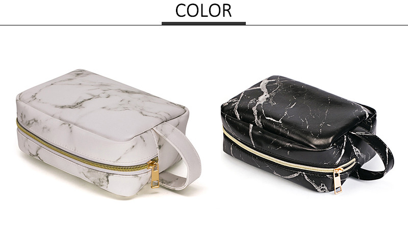 Luxury Beauty Custom Marble Makeup Bag Set Waterproof Wash Bag