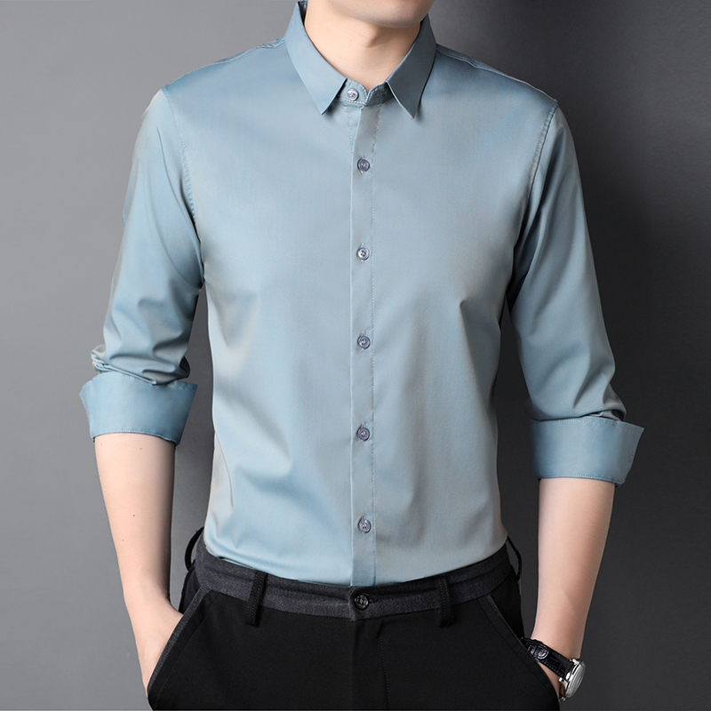 Formal Men's Plus Size Shirt with Viscose Lining and Long Sleeves in Polyester Cotton