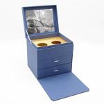 Navy Blue Luxury Cardboard Box For Perfume Cosmetic Packaging ODM