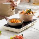Household 2000W Electric Induction Cooker with Touch Buttons and Ceramic Glass