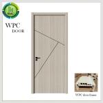 WPC PVC Wood Door , Fire Retardant Soundproof Solid Wood Entry Doors