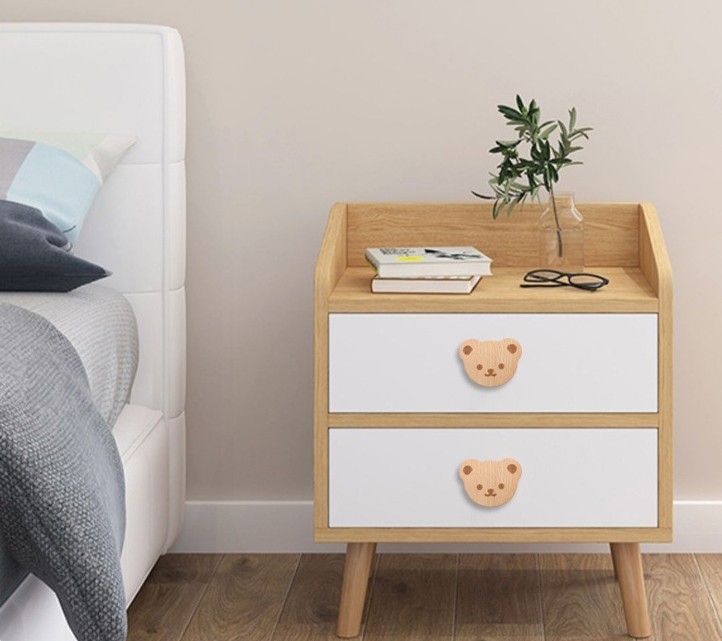 Beech Moon Love Shape Drawer Knobs Pulls Children Room Hardware