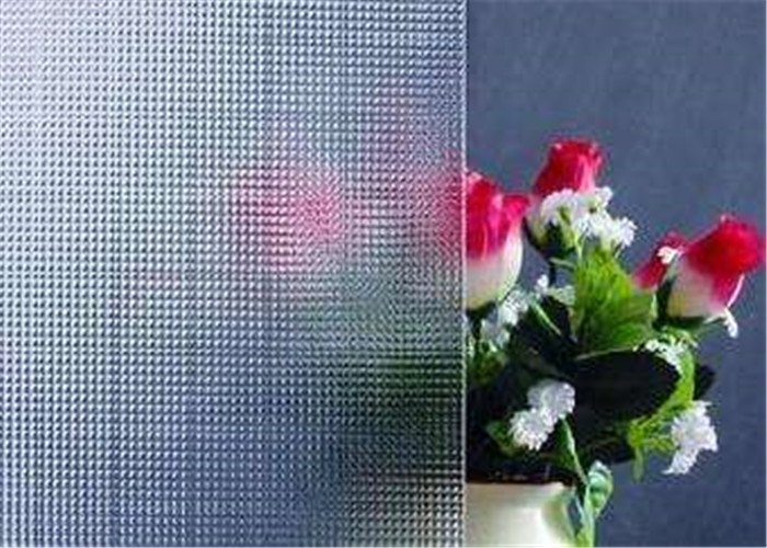 Flat Shaped Decorative Patterned Glass / Aqualite Embossed Glass For Bathroom