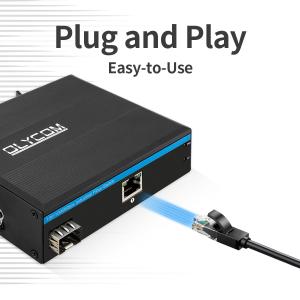 Wholesale Gigabit Mini Industrial Media Converter 2 Port 100/1000M Fiber Gigabit Network Din Rail from china suppliers