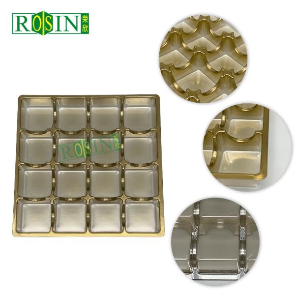 16 Cavity Disposable Biscuit Tray Packaging Plastic PP Gold Lightweight