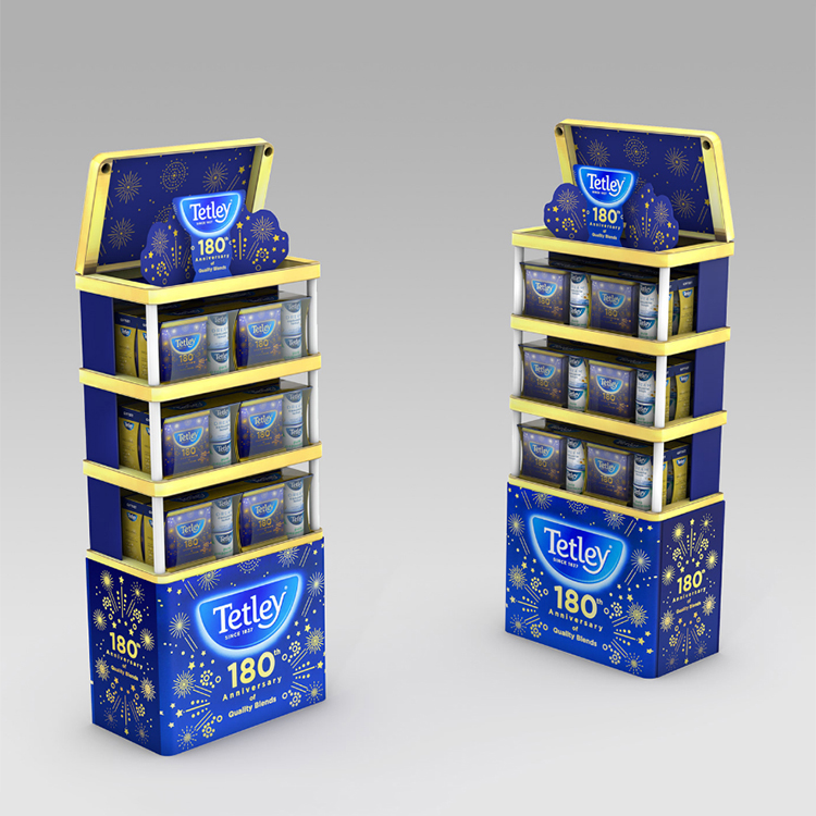 Juice Wine Display Stand Wooden Beer Display Rack 5 Layers
