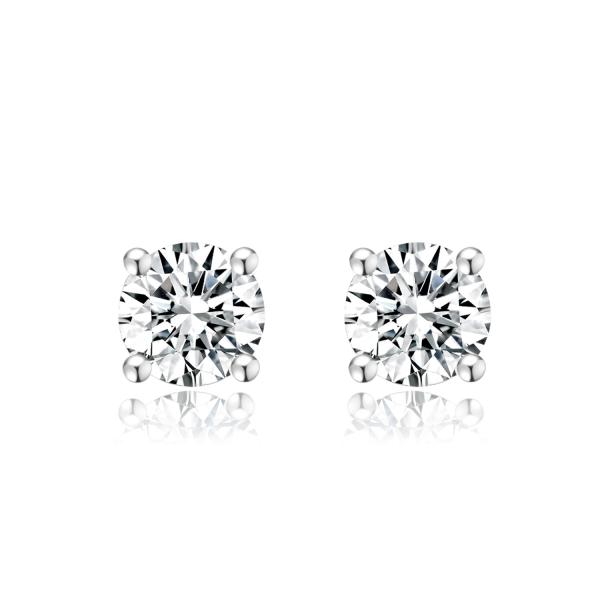 Classic Round Shape Design 18k Lab Grown Diamond Earrings Jewelry Best seller