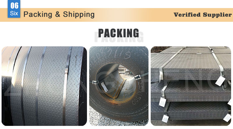 strength Steel Plate A36 Hot Rolled Steel Checkered Coils with 2.5mm 3.5mm 4.5mm Thickness