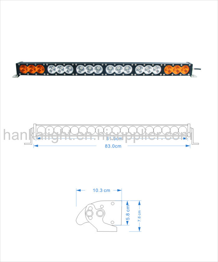 Hanka land cruiser 827mm10W crees beams 180W amber 4x4 led light bar