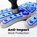 HPPE Impact Protection TPR Gloves Customized Abrasion Resistant PU Palm Coated