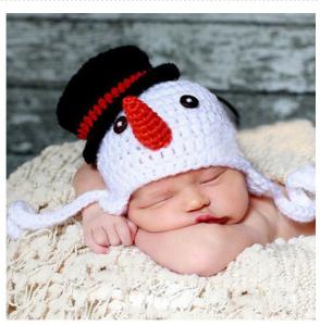 Wholesale white red black cartoon snowman baby hat cap rare classic handmade cotton cap from china suppliers