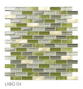 Wholesale kitchen backsplash tile crystal glass mosaic tile LABG04 from china suppliers