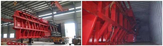 100 Ton Lowbed Semi Trailer , Gooseneck 4 Axle Lowboy Trailer