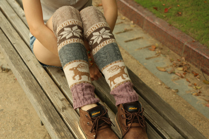 socks,leg warmers loose socks wool blend button down pierced decoration boot socks fashion
