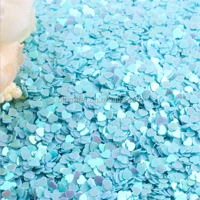 Thousand Choices Offered Sequins 3mm Peach Heart Shape Mixed Glitter PVC Material for Artware