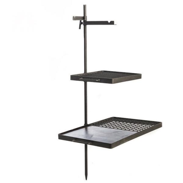 Campfire Hotplate Combo Cooking 37 Inch Black Durable Camping Swing Steel