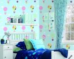 Chinese Factory Interior Kids Room Wallcovering Pink Blue Color Catoon Design