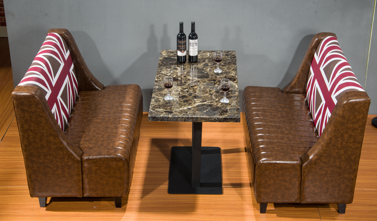 England Commercial Booth Seating Leather Modern Restaurant Banquette Seating Bench