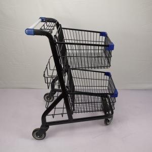 Wholesale Electrophoresis 80L Metal Shopping Trolley Lightweight With 3 Baskets 4&quot; PU Wheels from china suppliers