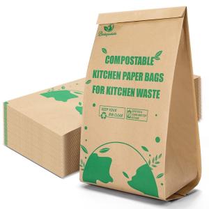 Wholesale 100% Biodegradable Square Bottom Kraft Paper Garbage Bags for Food Waste 50 Lb Capacity from china suppliers
