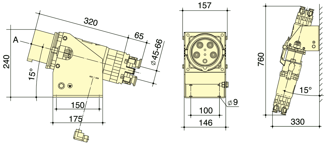 5P 200A IP67 380V High Current Plug Sockets Heavy Duty PowerSyntax Wall Mounted Industrial