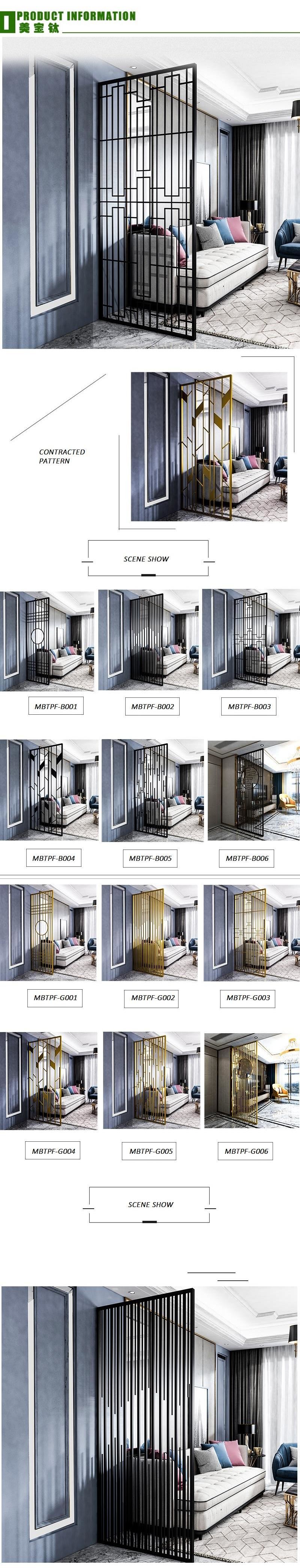 Mirror Hairline Stainless Steel Room Divider Mill Edge Customizable Size