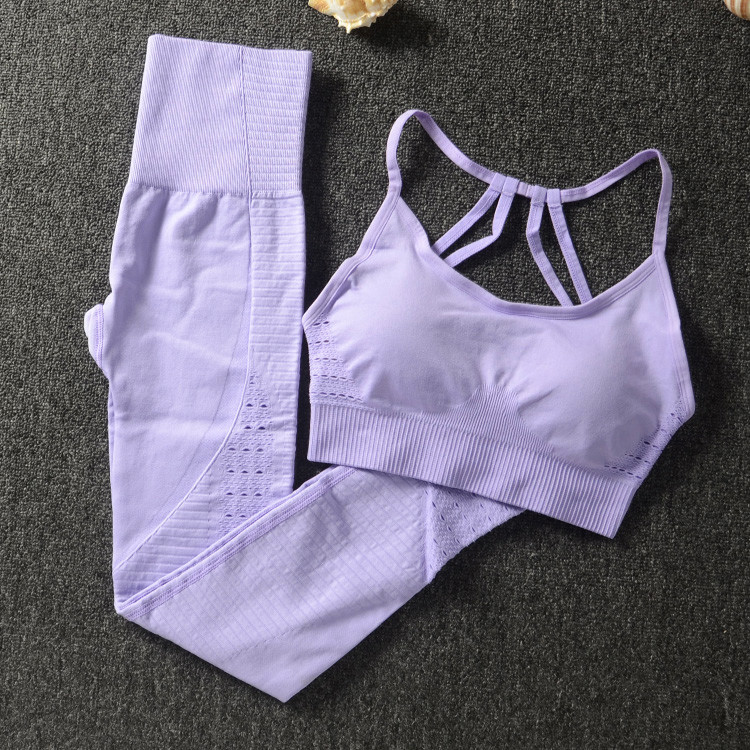 Breathable Women'S Workout Apparel , Stylish Yoga Clothes Sports Bra And Leggings Set